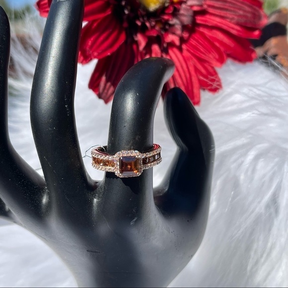 Neiman Marcus Jewelry - NWT Suzy Levian 14K Rose Gold Plated Sterling Silver CZ Bridal Ring